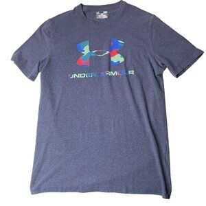 𝅺UNDER Armour Heatgear Mens Athletic‎ Tee Tshirt Size SM Camo Logo